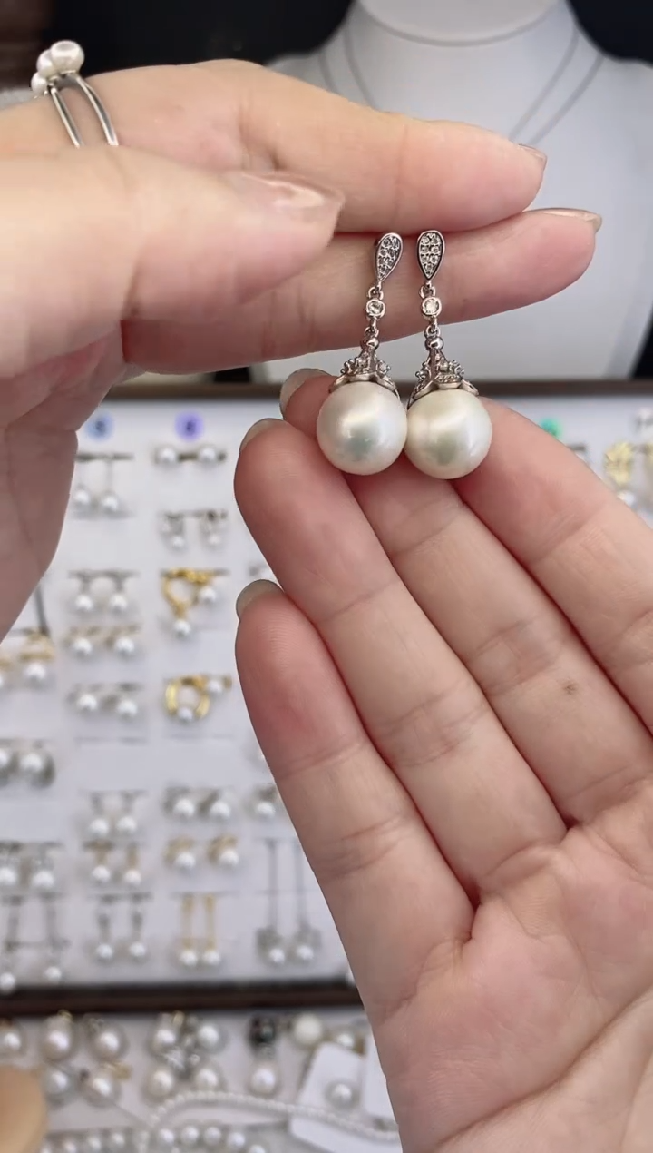 合金耳饰淡水珍珠65圆珠默认微瑕12mm