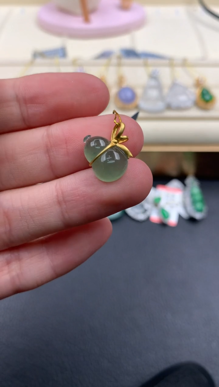 【闪购商品】翡翠颈饰18K金镶嵌A793    