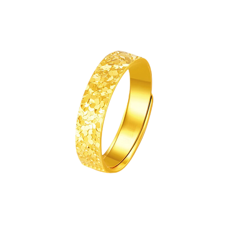 铜合金戒指 碎碎冰戒指2N可调节手工精品仿黄金里外一色不掉色