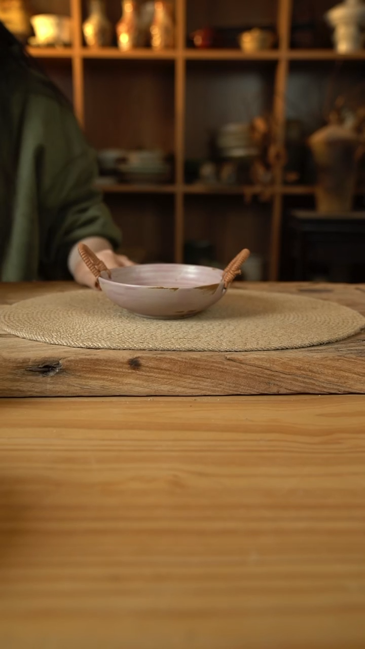 橡皮粉系列的6英寸麻绳螺纹小提篮1个