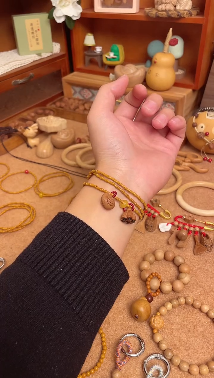 三圈竹节手串一物一拍好运连连加黄跑环