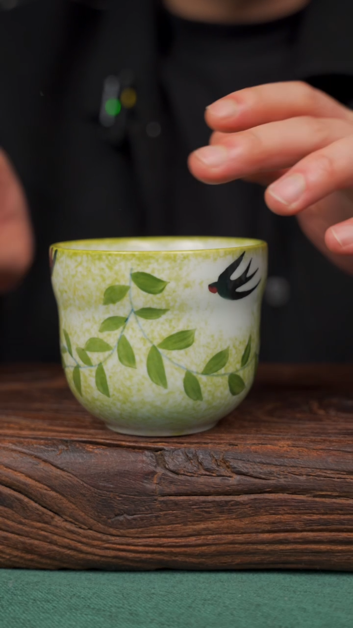 瓷片92寻一缕瓷香杯釉下手工手绘瓷器