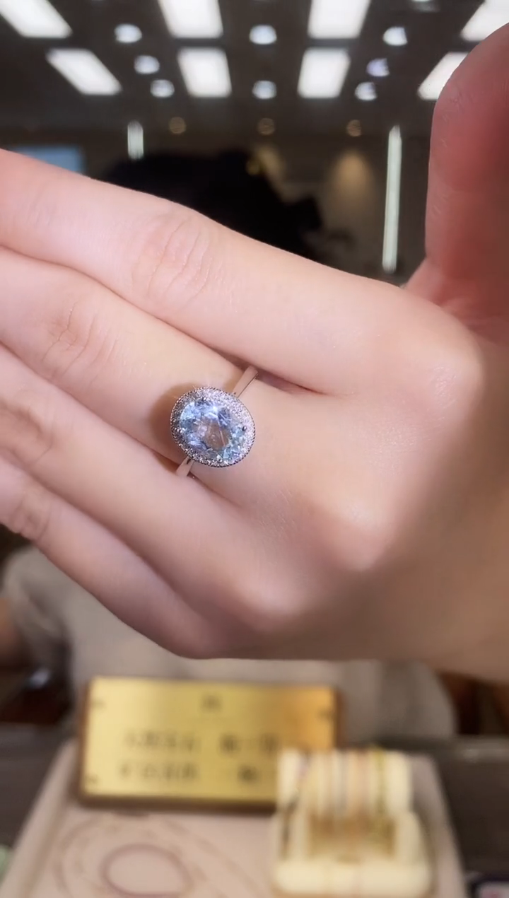 银S925镶嵌戒指海蓝宝石09