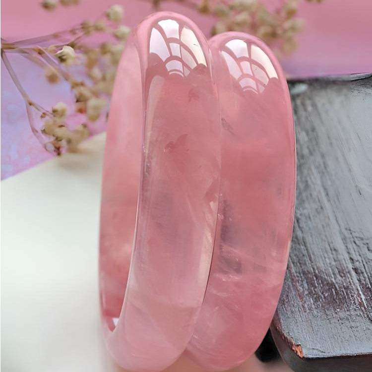 天然莫桑比克粉水晶手镯粉嫩可爱情人节少女礼物粉晶镯子招桃花