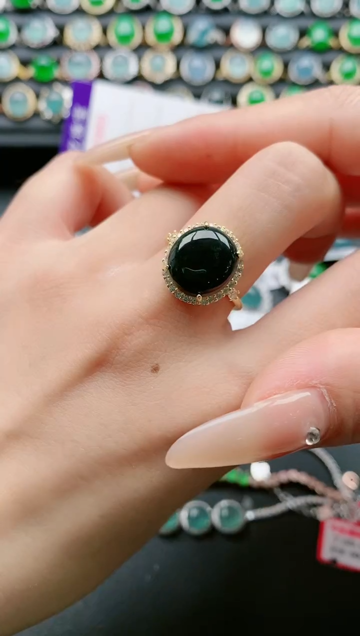 【闪购商品】翡翠戒指银S925镶嵌111111