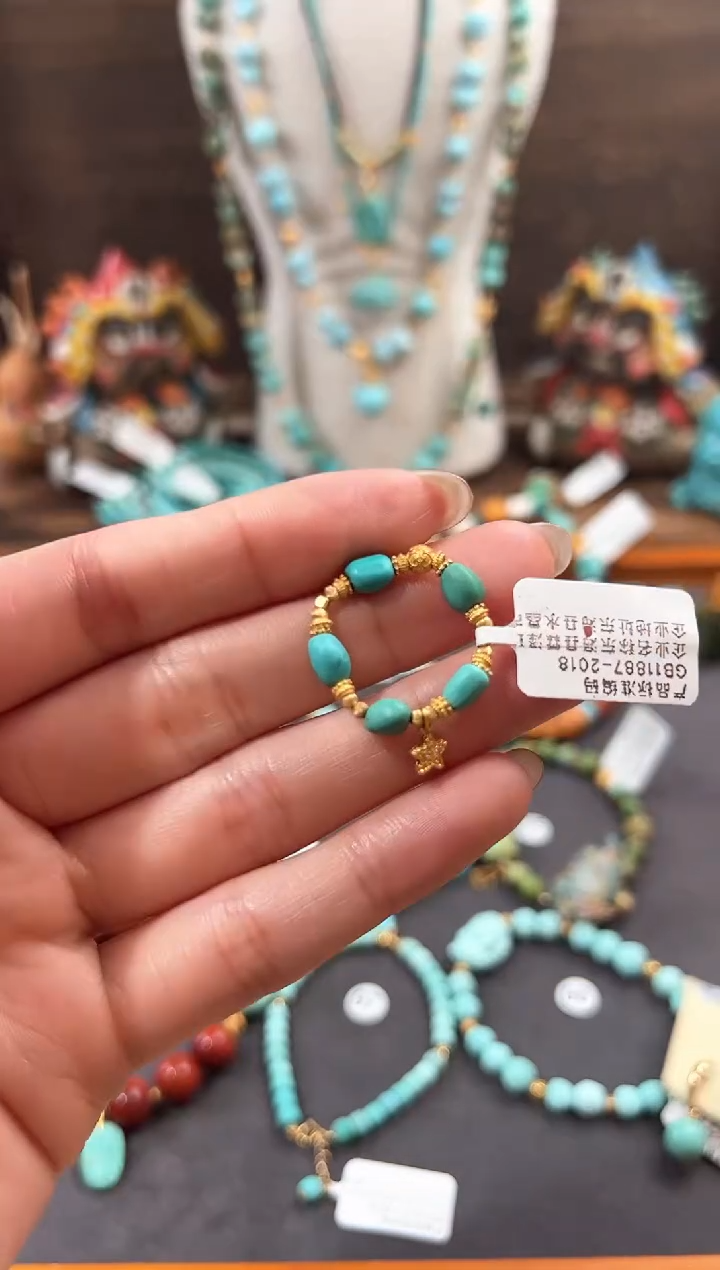 【闪购商品】绿松石戒指18K金镶嵌绿松石戒指