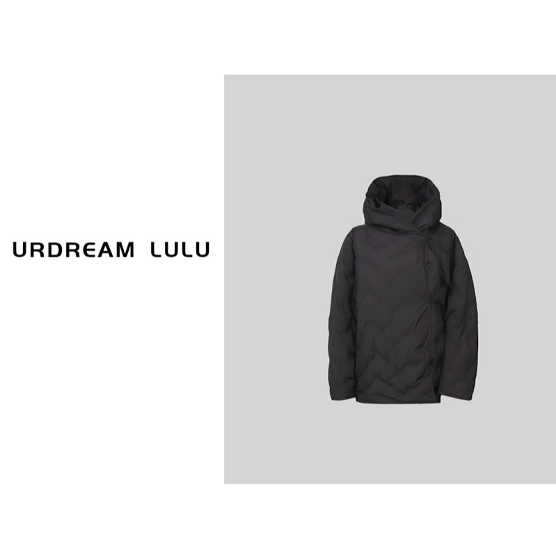 [暖屿岛] 冬季刺绣款连帽鹅绒服女保暖宽松百搭羽绒服-P801