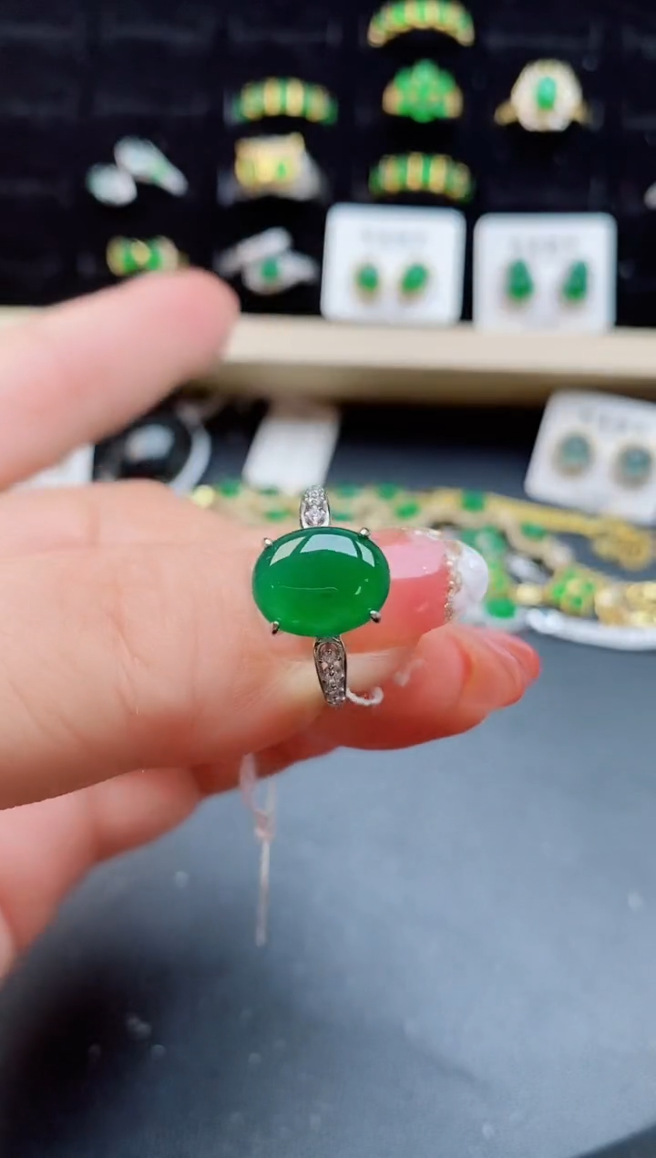 【闪购商品】翡翠戒指银S925镶嵌1212