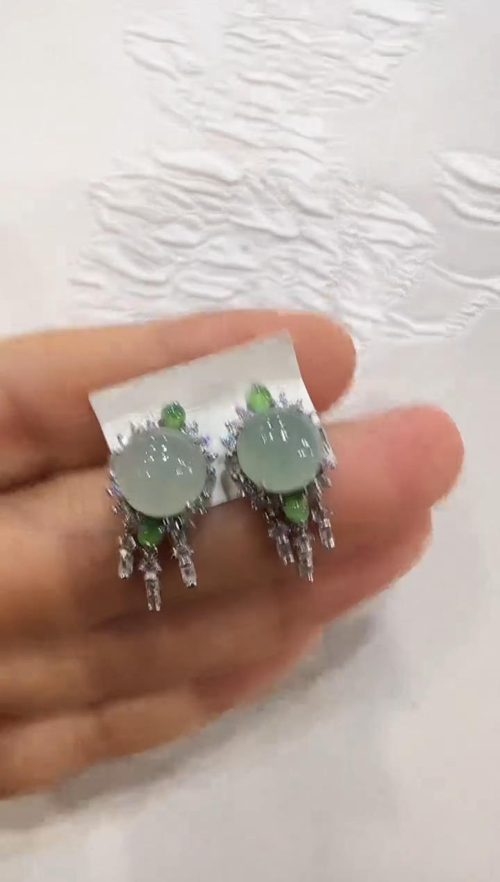 翡翠银S925镶嵌颈饰国风