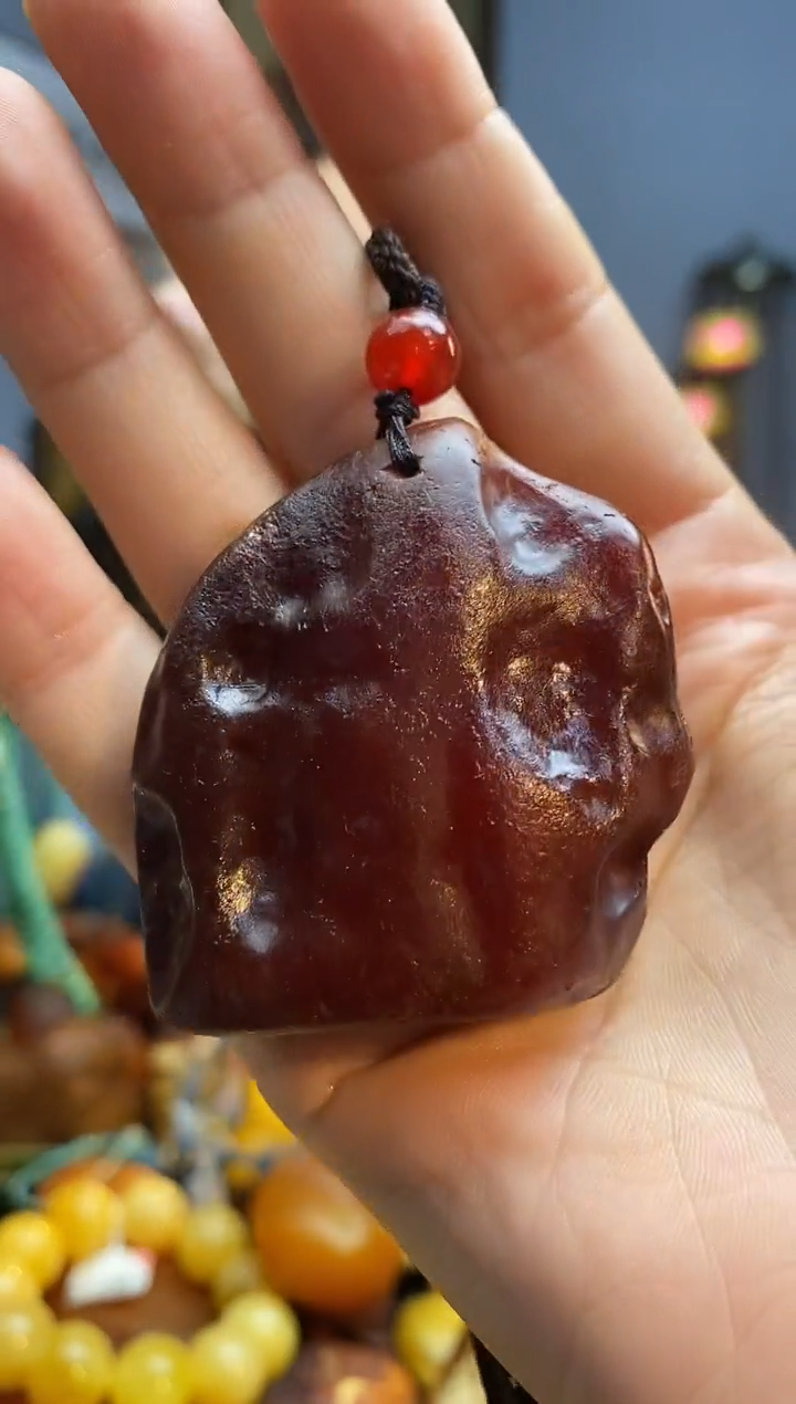 琥珀颈饰未镶嵌吊坠