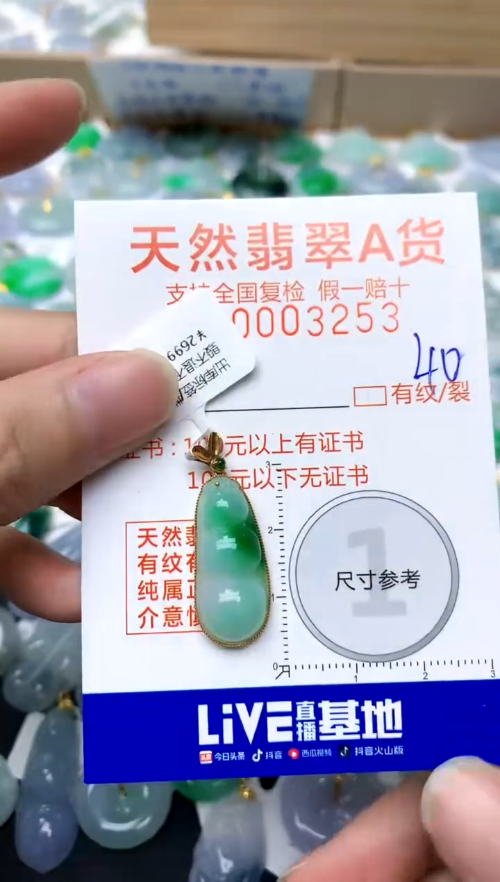 【闪购商品】翡翠颈饰18K金镶嵌40天然A货翡翠