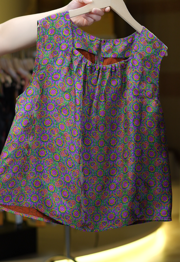 葡萄汽水《非遗美学》1493新中式复古印花时尚减龄上衣