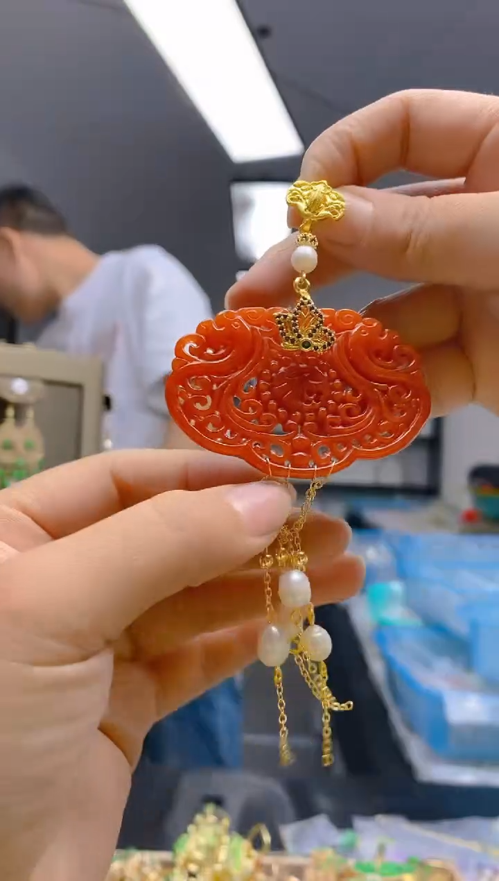 【闪购商品】翡翠耳饰合金0605翡翠压襟