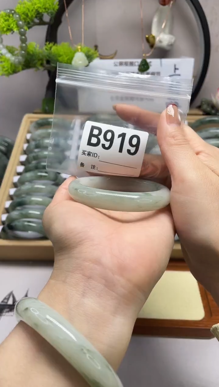 【闪购商品】石英质玉（天山翠）手镯未镶嵌b919