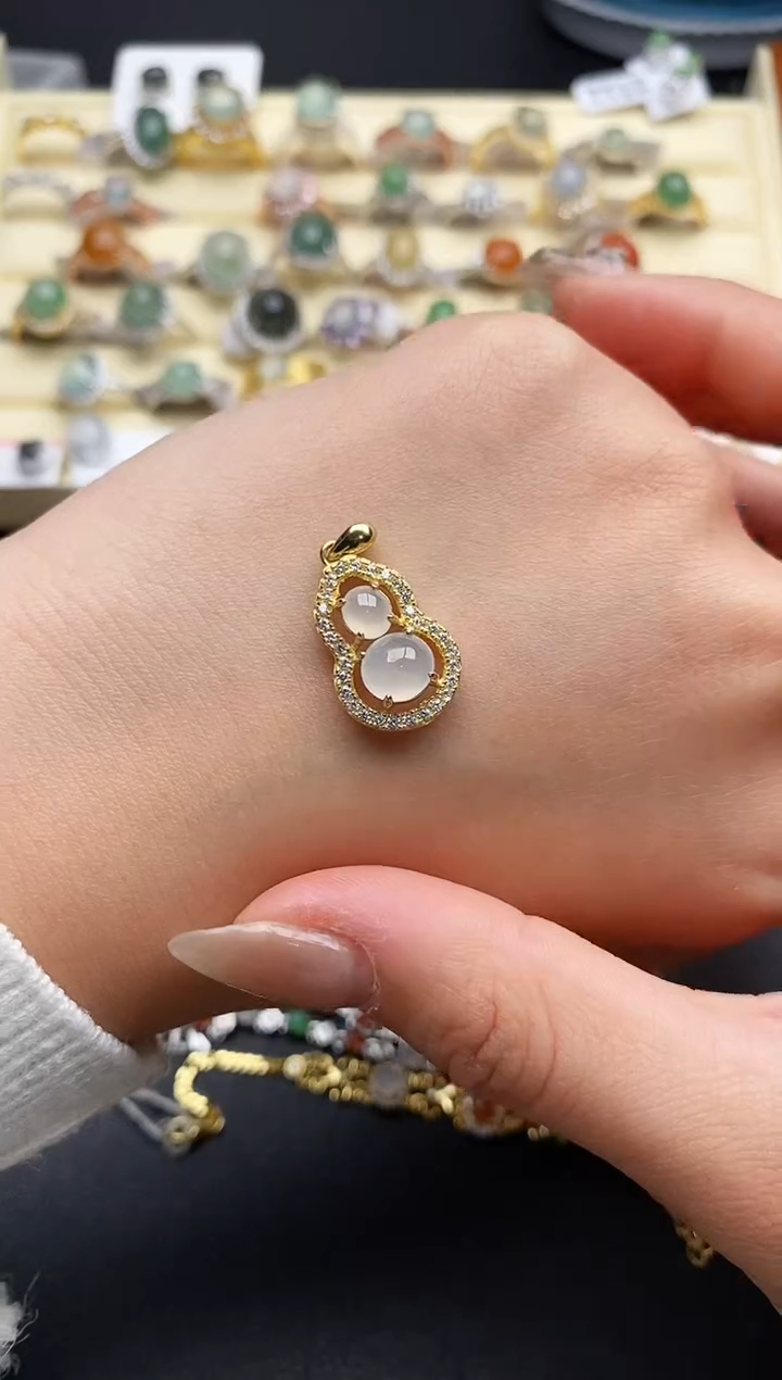 【闪购商品】翡翠戒指银S925镶嵌66666666+8