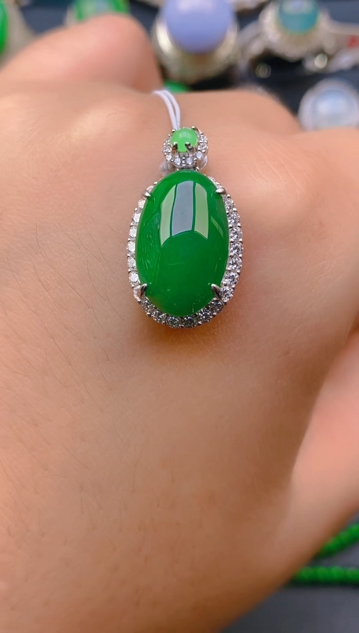 【闪购商品】翡翠戒指银S925镶嵌天然A货翡翠1