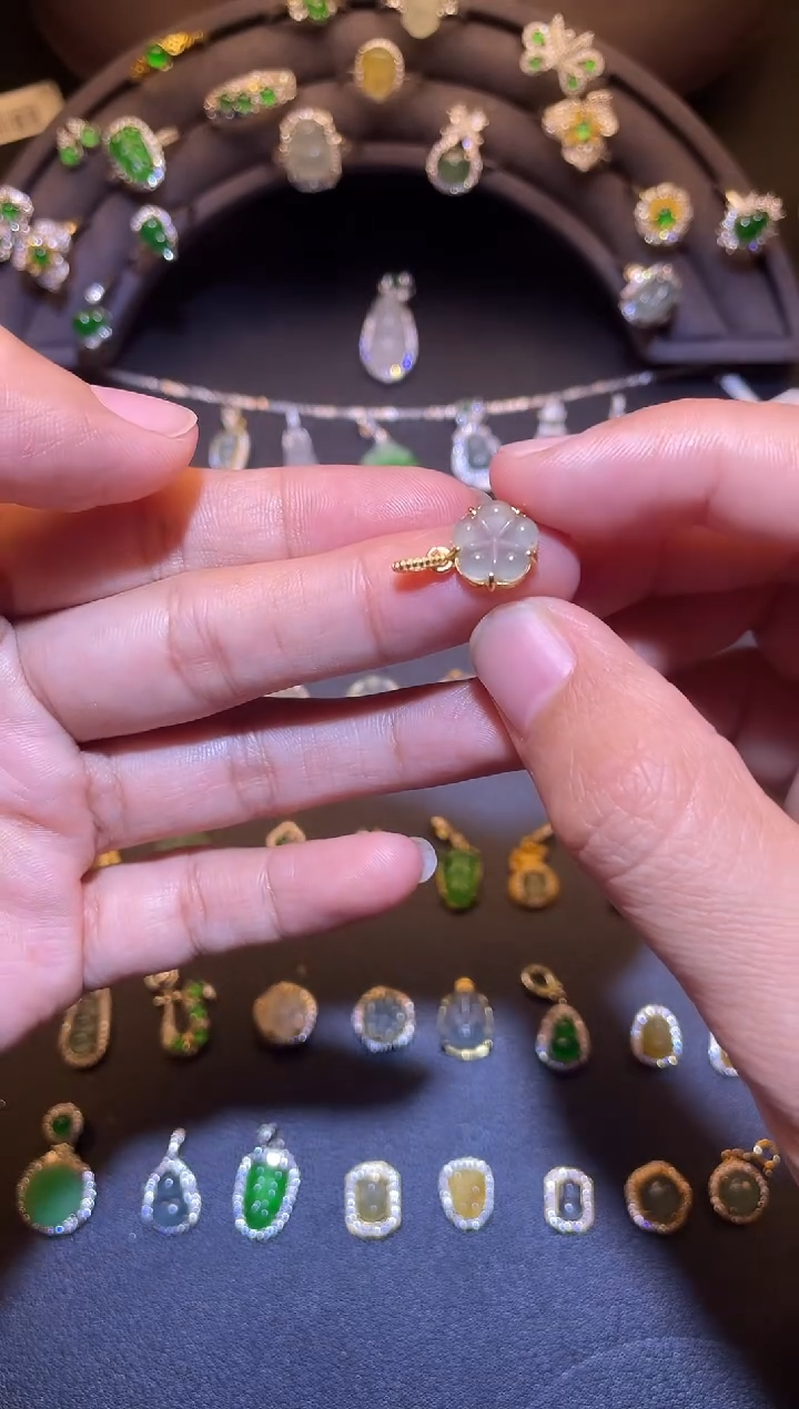 吊坠(不含链)银S925镶嵌翡翠1