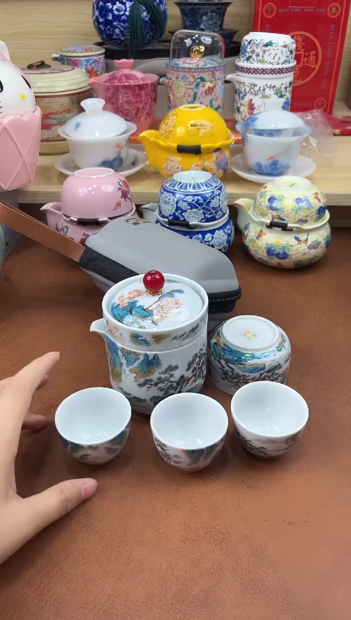 陶陶瓷茶具摆件旅行套组