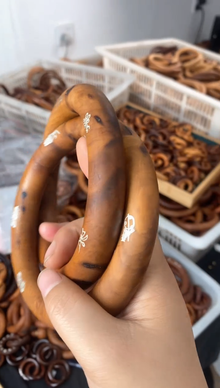 【闪购商品】木枣木雷焦镶银五雷90乾坤圈一物一拍