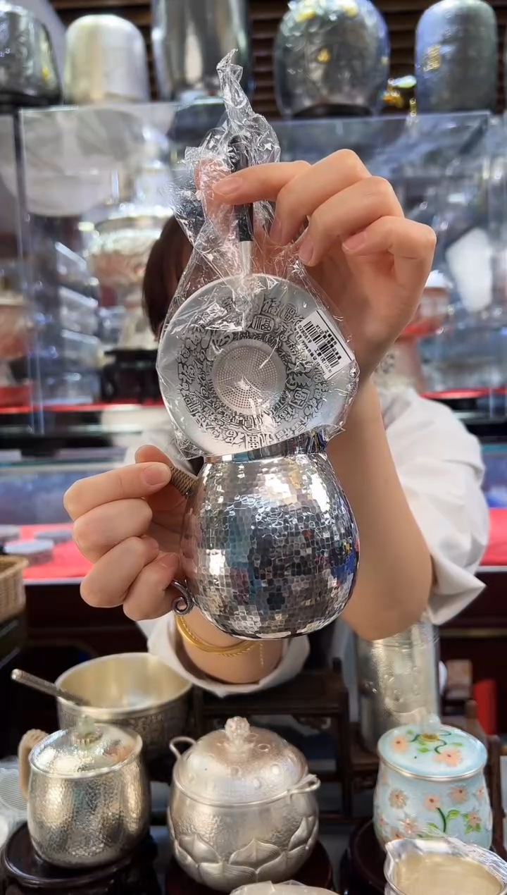 999 手工锤纹公道杯+茶漏