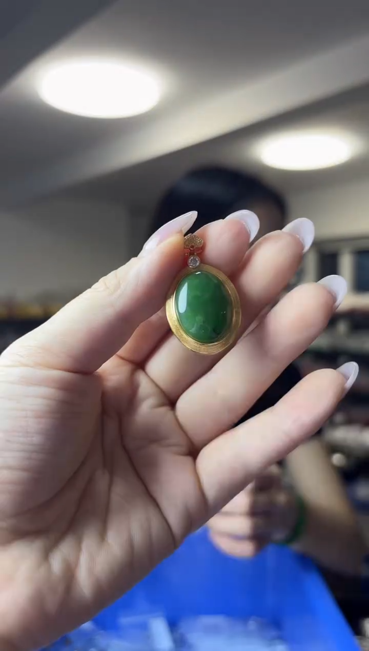 吊坠(不含链)银S925镶嵌和田玉（多样性发一件）