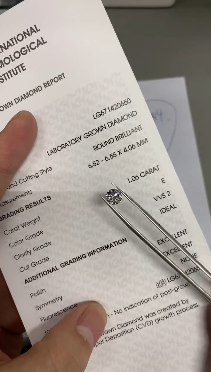 【闪购商品】实验室培育钻石裸石未镶嵌1.06E671420650