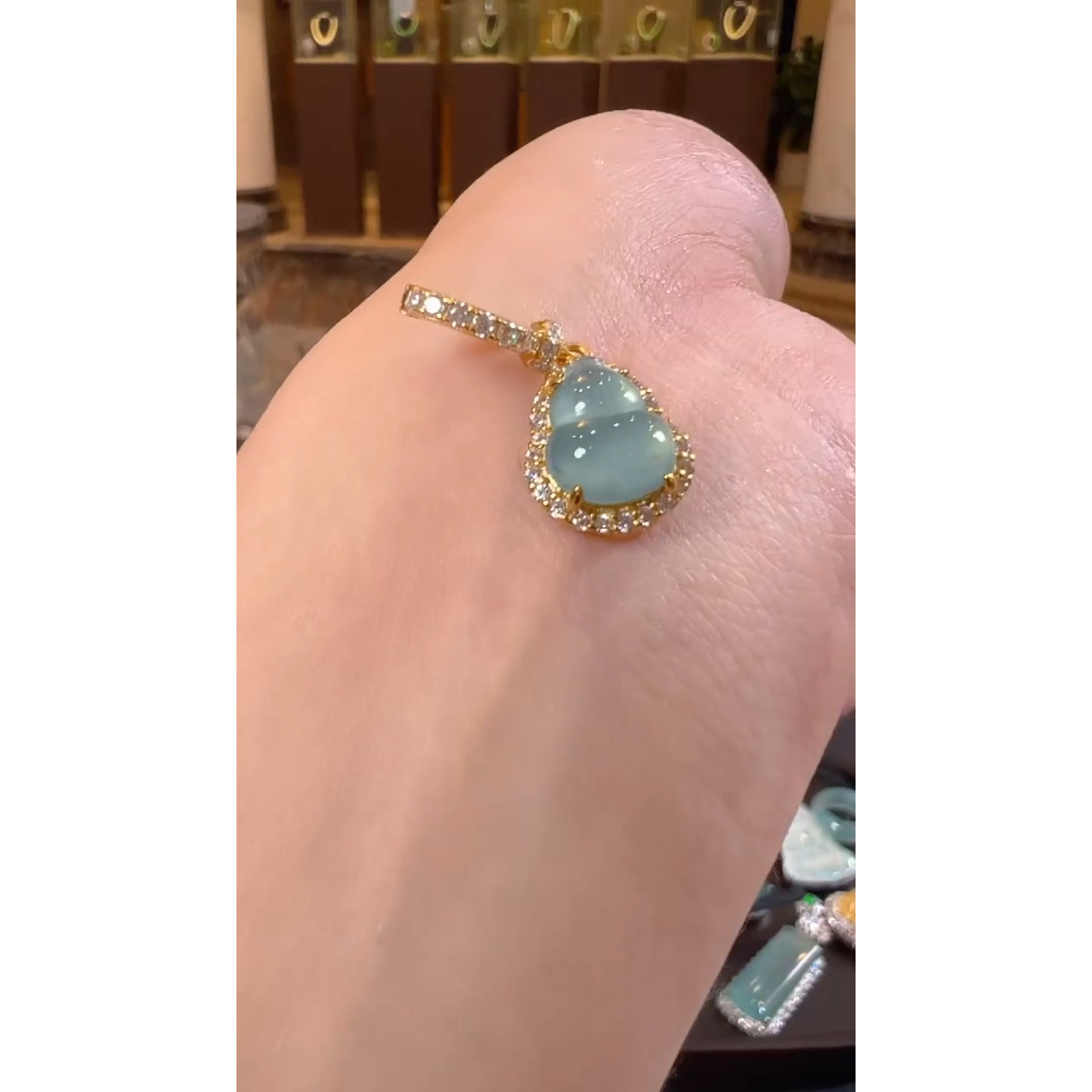 翡翠银S925镶嵌吊坠(不含链)天然A货翡翠JJ30多样性发一