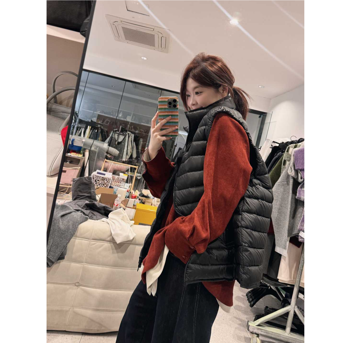 晶咕【排骨条！】韩版立领宽松排骨无袖马甲羽绒服马甲女