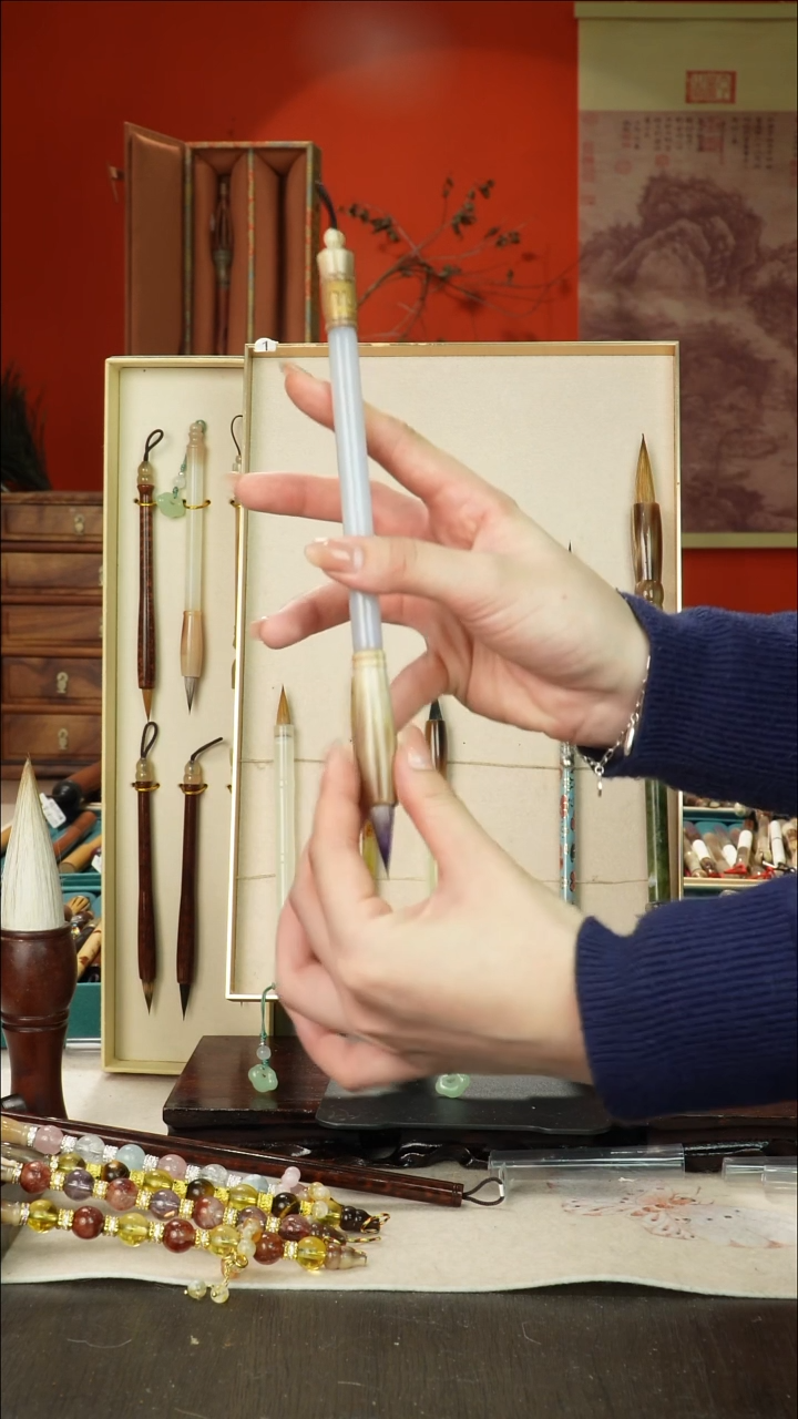 152号闪孤品高货毛笔链接 清水试笔 蘸墨不退