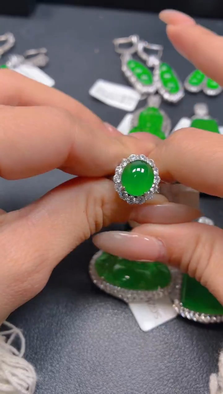 吊坠(不含链)银S925镶嵌翡翠1