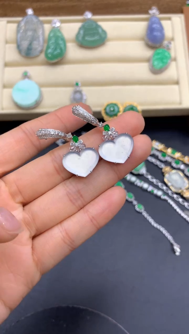 【闪购商品】翡翠耳饰18K金镶嵌625-中国好珍宝