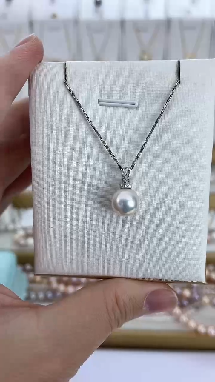 【闪购商品】淡水珍珠颈饰未镶嵌12天然极光珍珠奥白光戴妃吊坠