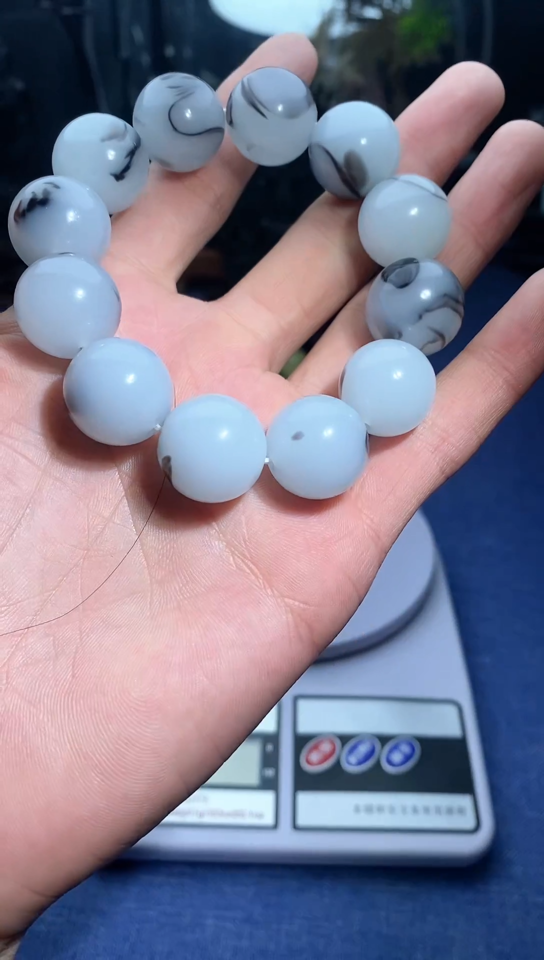 【闪购商品】和田玉颈饰未镶嵌青花手串卡18米