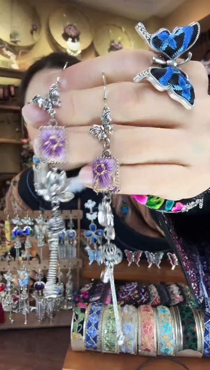 刺绣非遗刺绣民族风耳环