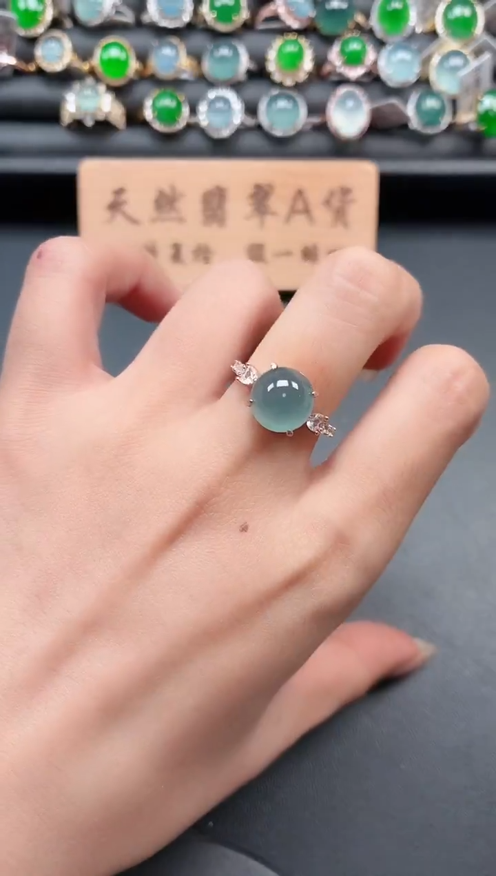 银S925镶嵌戒指翡翠11111