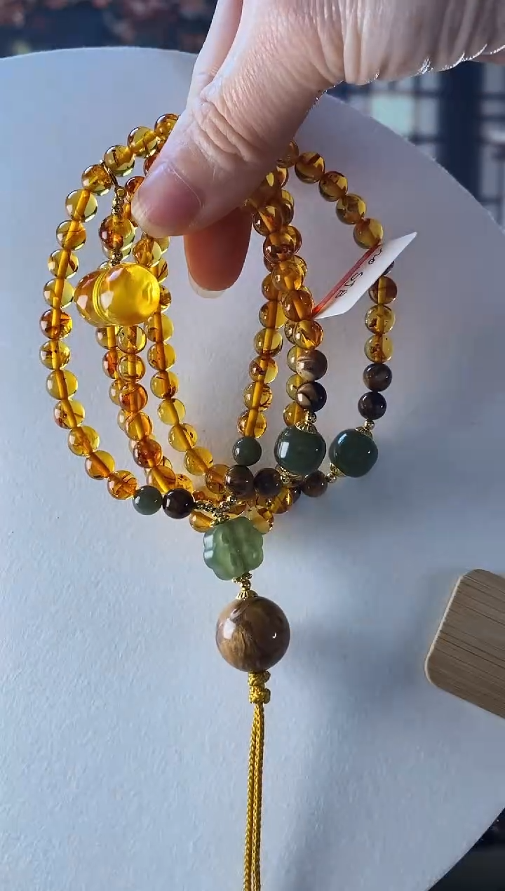 【闪购商品】琥珀颈饰未镶嵌花珀设计款6+108+