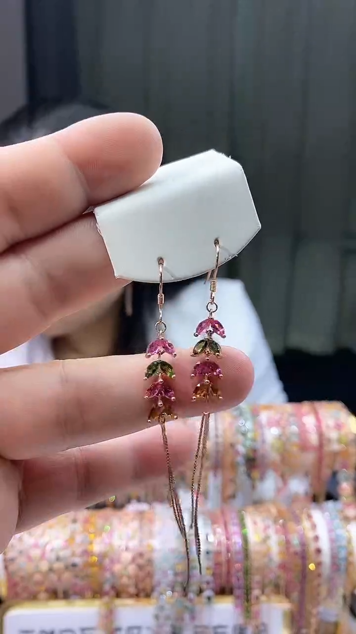 【闪购商品】碧玺耳钩银S925镶嵌3435434534