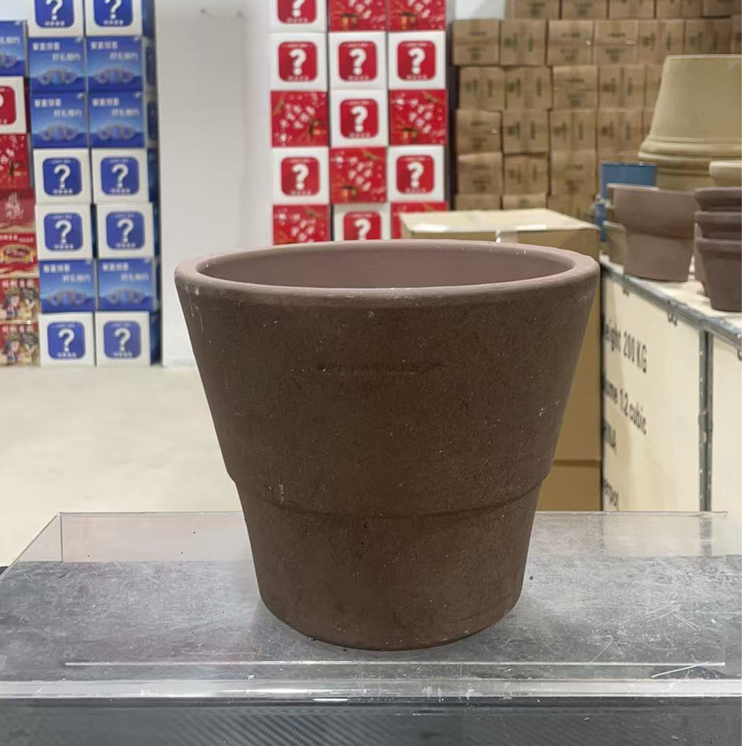 大圆锥20口径咖啡色花盆