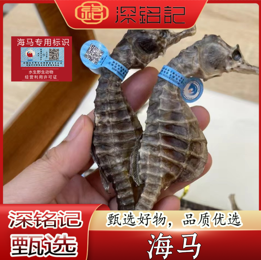深铭记甄选-正宗线纹海马干货 一对约2-3克左右