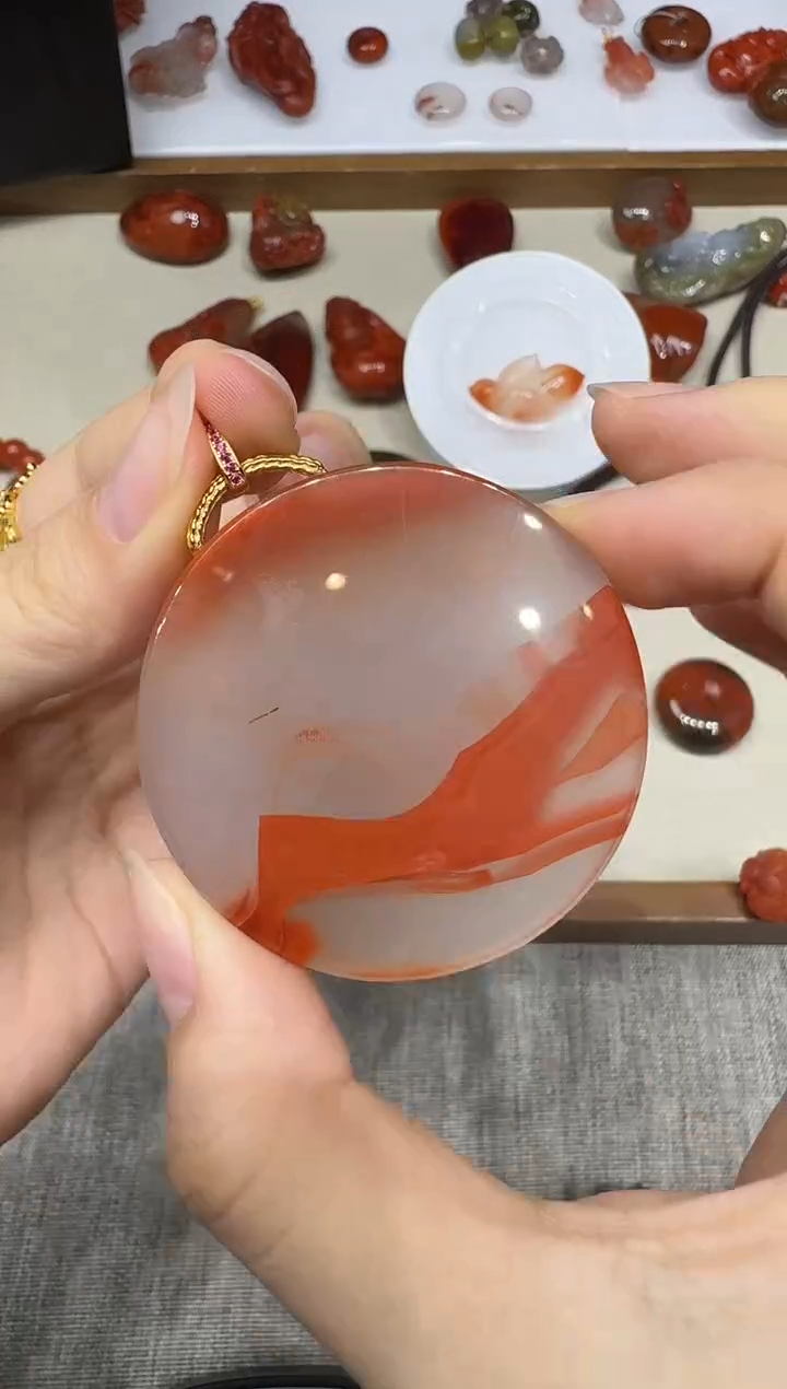 银S925镶嵌吊坠南红玛瑙X1121-466-295