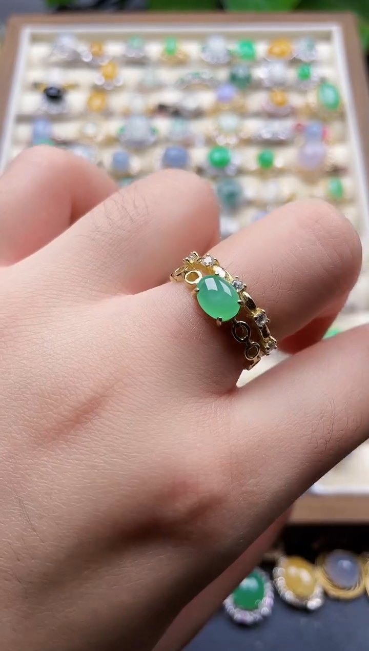 银S925镶嵌戒指翡翠16