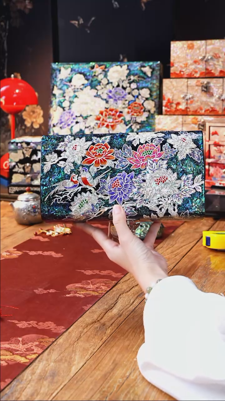 【闪购商品】瓷片豆包家推荐螺钿首饰盒