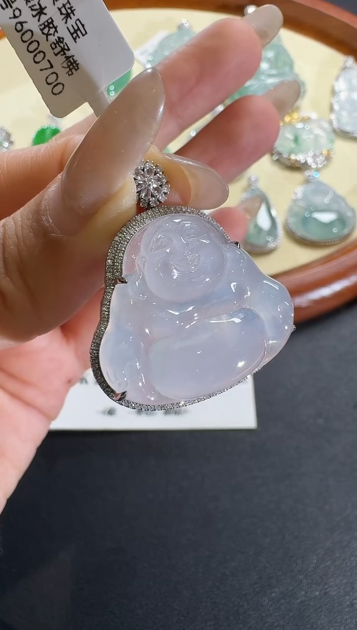 【闪购商品】翡翠吊坠(不含链)18K金镶嵌【源头工厂】钻石镶嵌