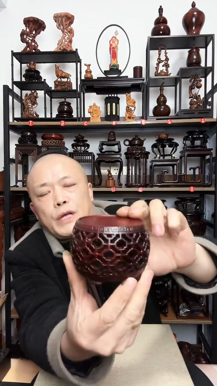 紫砂底座木内径7.5高6.6