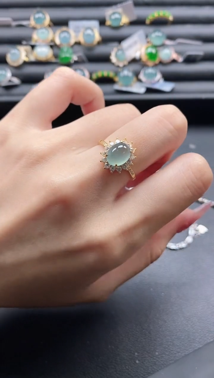 【闪购商品】翡翠戒指银S925镶嵌1111