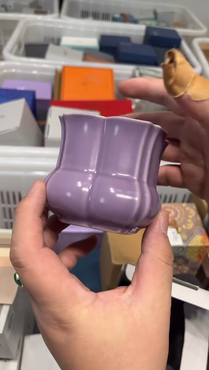 丁香紫色建水茶具