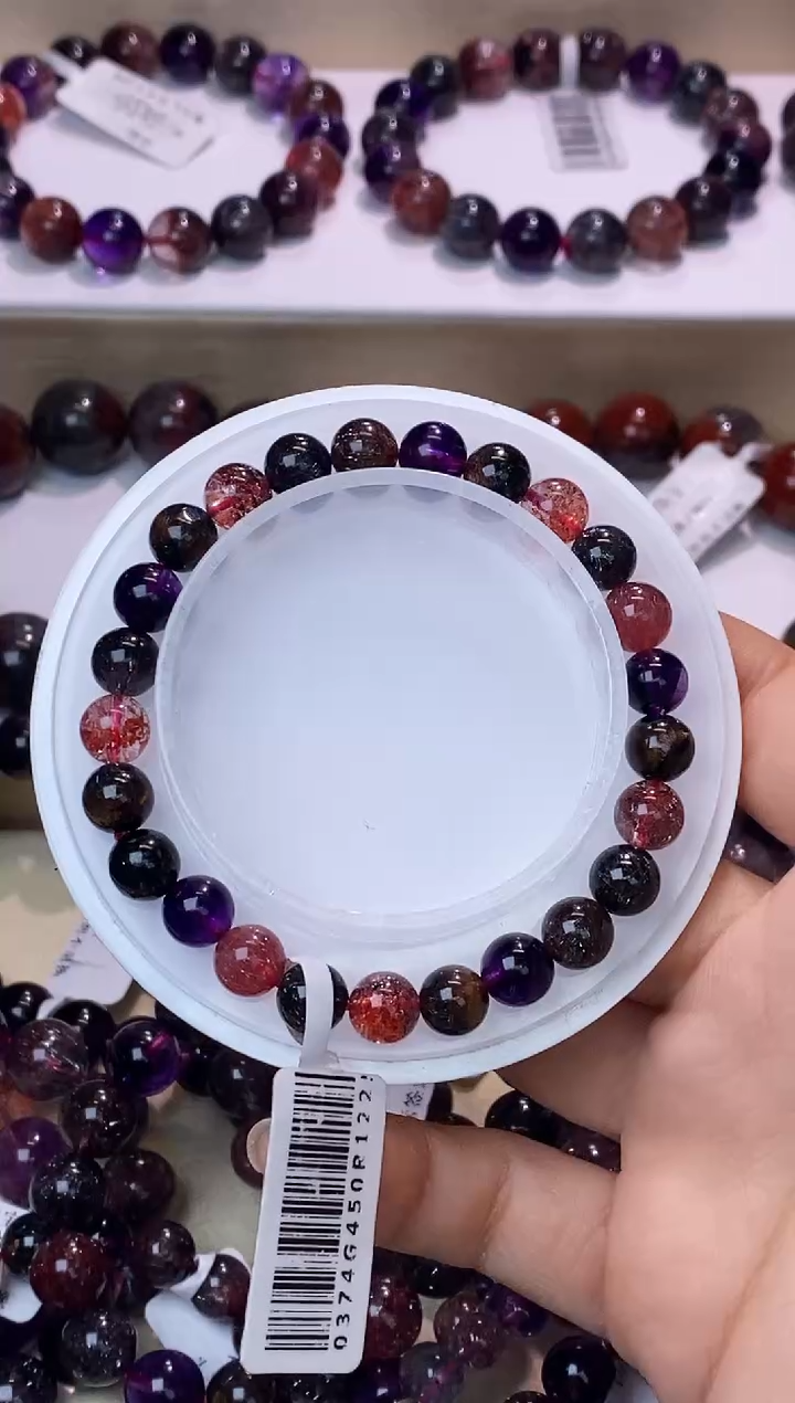 【闪购商品】水晶手链未镶嵌黑加仑超七单圈7m+