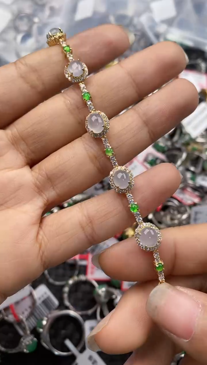 银S925镶嵌戒指翡翠999---4