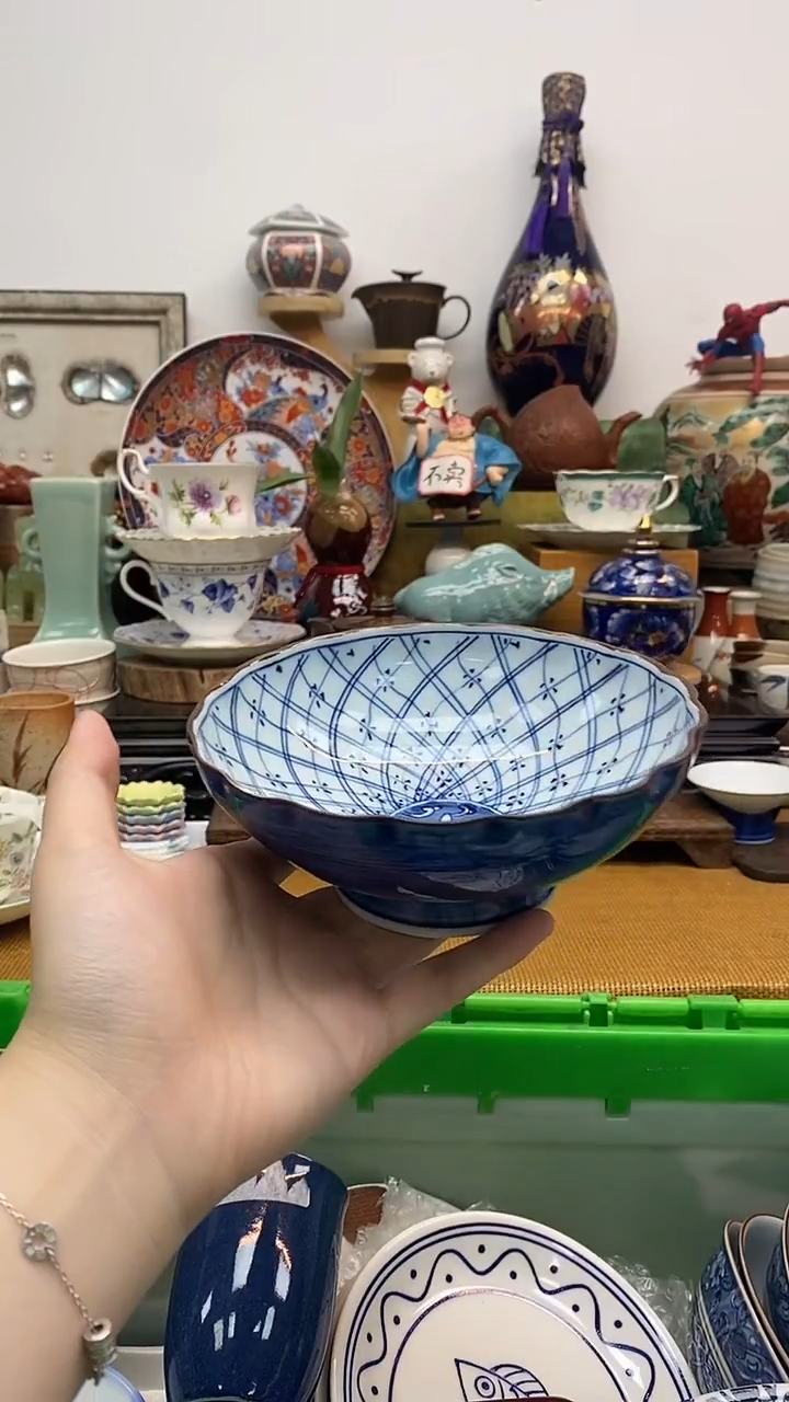 瓷片晶禧美瓷精品瓷器青花花口碗
