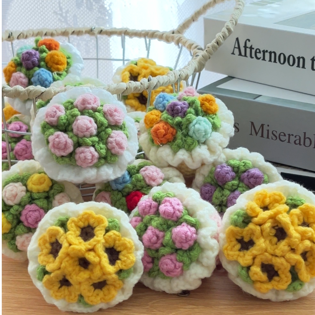 （直播改价链接）手工毛线钩织挂件钥匙扣/发夹 默认微瑕 no退no换 